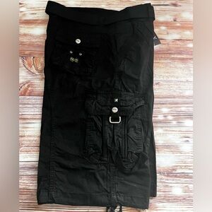 Galaxy By Harvic Black Belted Cargo Shorts 34